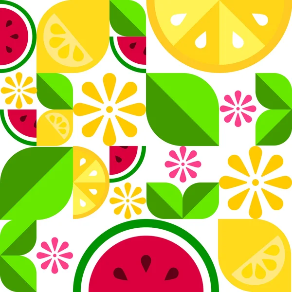 Flat design fruits background. Vector illustration — Stock Vector