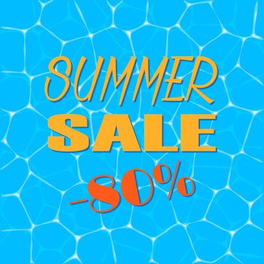 Yaz Satılık. En iyi manzara mavi su desen. Vektör