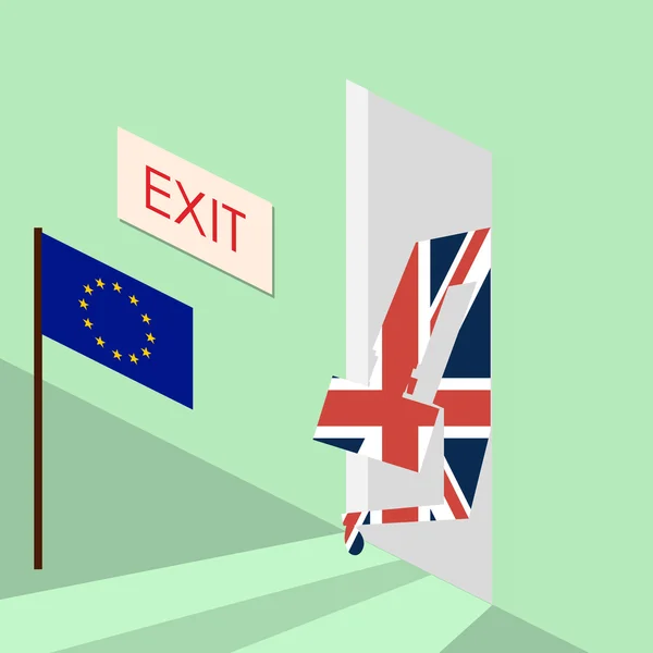 Brexit. Nagy-Britannia lépjen ki az Európai Unió. Vektoros illusztráció — Stock Vector