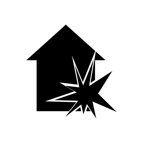 Icono de explosión de casa. Ilustración vectorial — Vector de stock