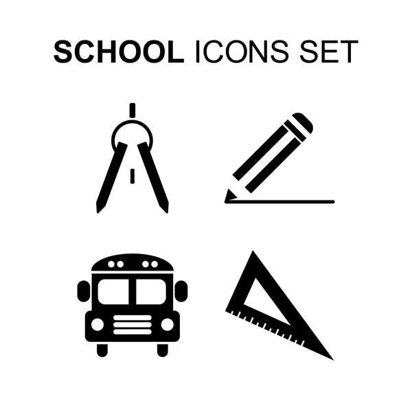 Školní ikony nastaveny. vektorová ilustrace — Stockový vektor