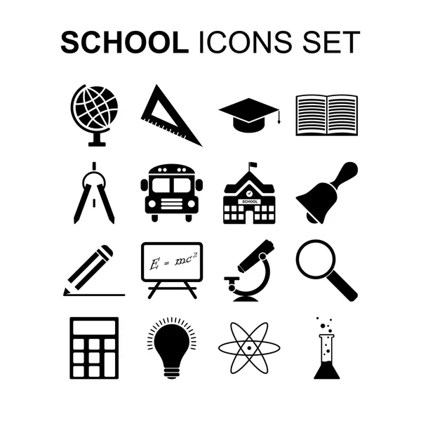 Conjunto de iconos escolares. ilustración vectorial — Vector de stock