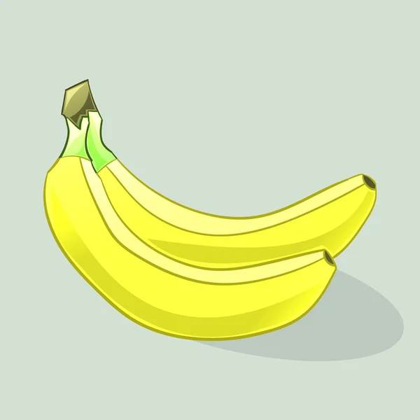 Sappig en rijp bananen. Vectorillustratie — Stockvector