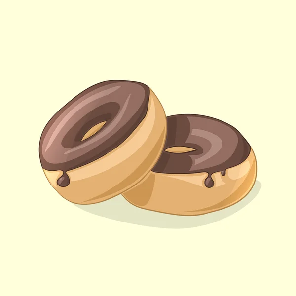 Verse heerlijke chocolade donuts. Vectorillustratie — Stockvector