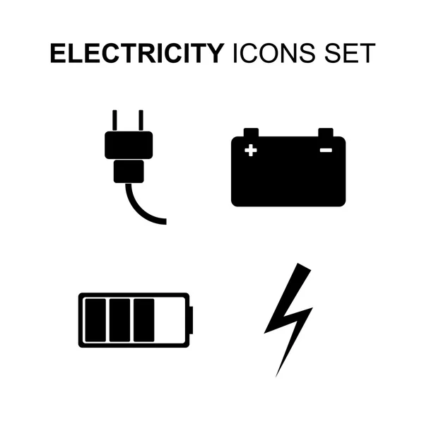Conjunto de iconos de electricidad. Ilustración vectorial — Archivo Imágenes Vectoriales