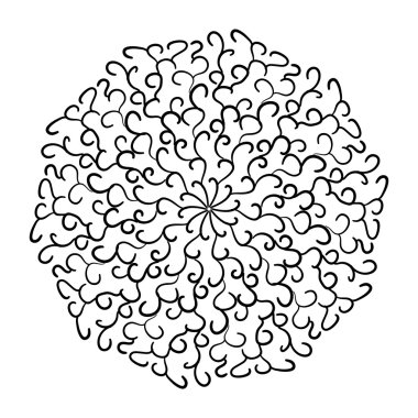 Yuvarlak süsleme desen. Kar taneleri. Vintage dekor elementleri.