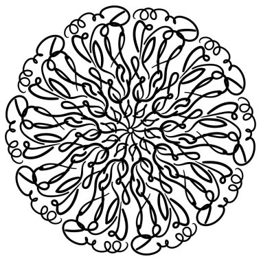 Yuvarlak süsleme desen. Kar taneleri. Vintage dekor elementleri.