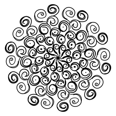 Yuvarlak süsleme desen. Kar taneleri. Vintage dekor elementleri.