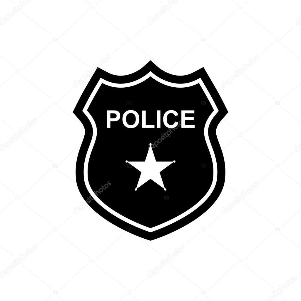 Police badge icon. Vector illustration