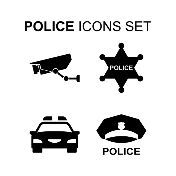 Politie iconen ingesteld. vectorillustratie — Stockvector