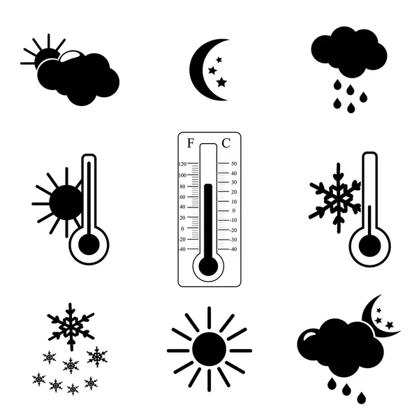 Weather forecast Icon Set. Vector illustration — Stock Vector