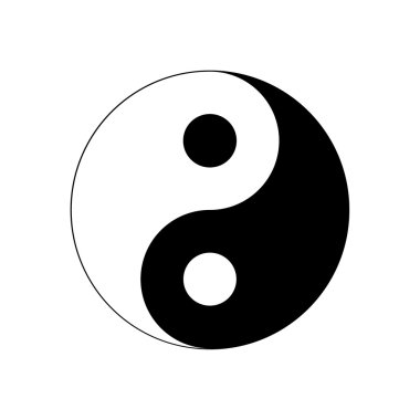 Yin Yang simgesi. Din sembolü. Vektör çizim
