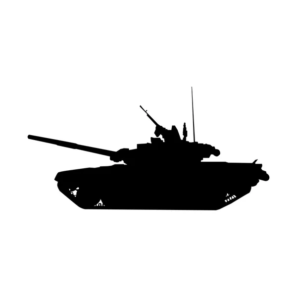 Silueta de tanque militar. Icono del obús. Ilustración vectorial — Vector de stock