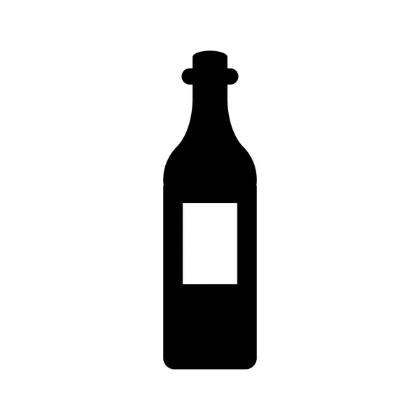 Şarap şişesi simgesi. Siluet vektör çizim — Stok Vektör