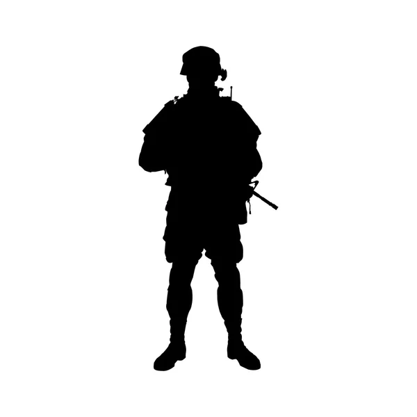 Silhouette de soldat. Illustration vectorielle — Image vectorielle