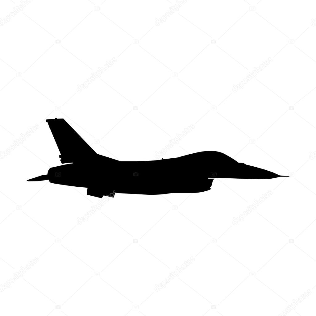Military aircraft silhouette. Vector illustration