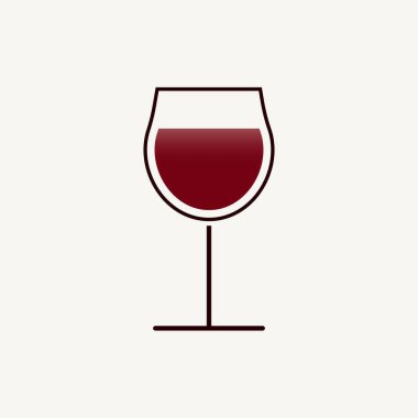 Gri arka planda izole edilmiş modaya uygun düz bir şarap simgesi. Vektör