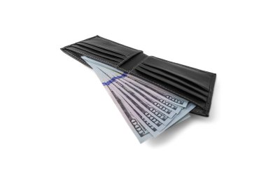 Cüzdanı beyaz arka planda izole para