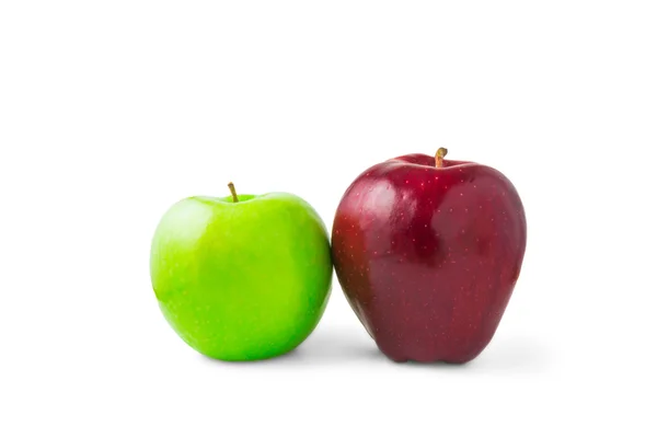 Green and red apples isolated on white background — Stock Photo, Image