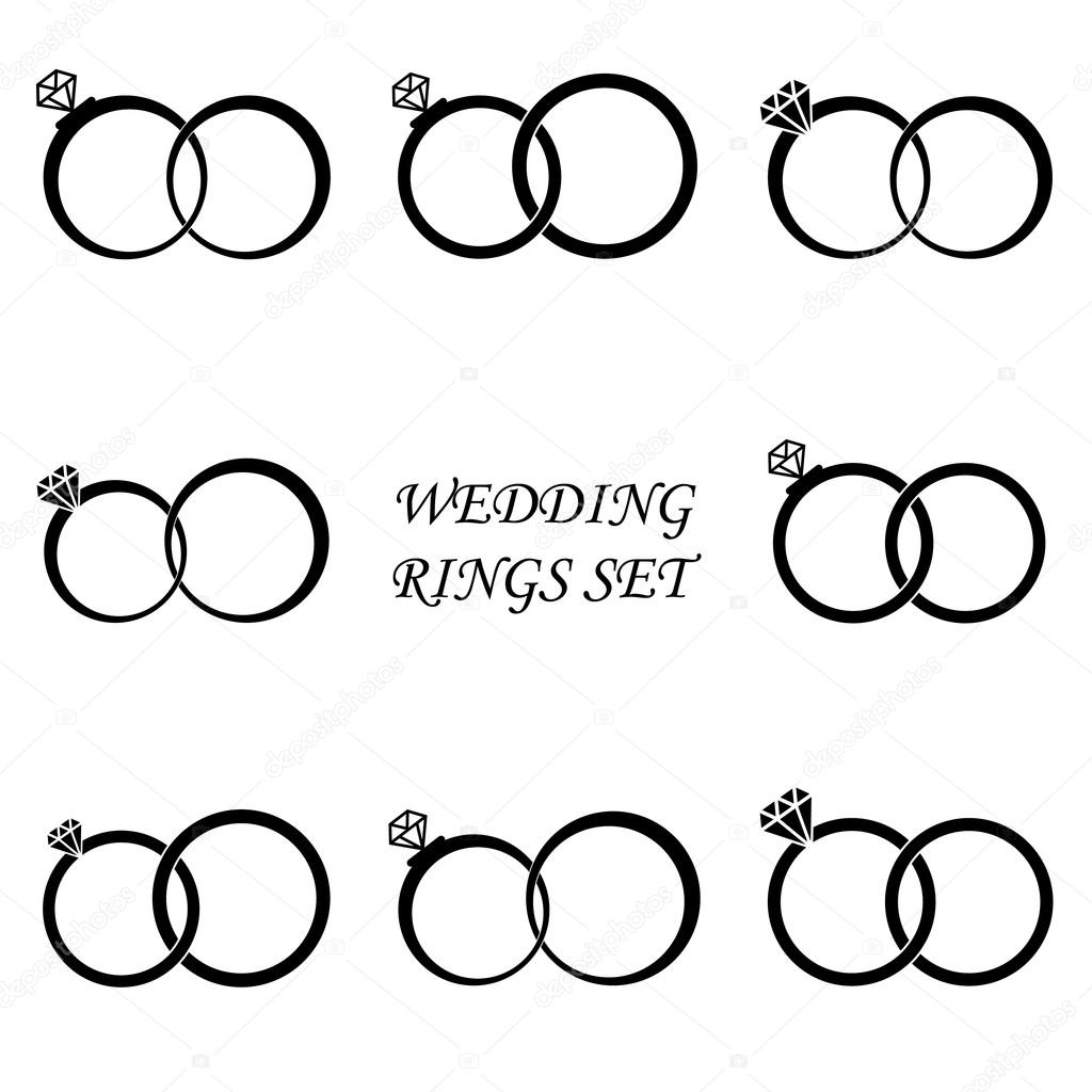 Wedding rings sign icon. Engagement symbol. Flat design. Vector