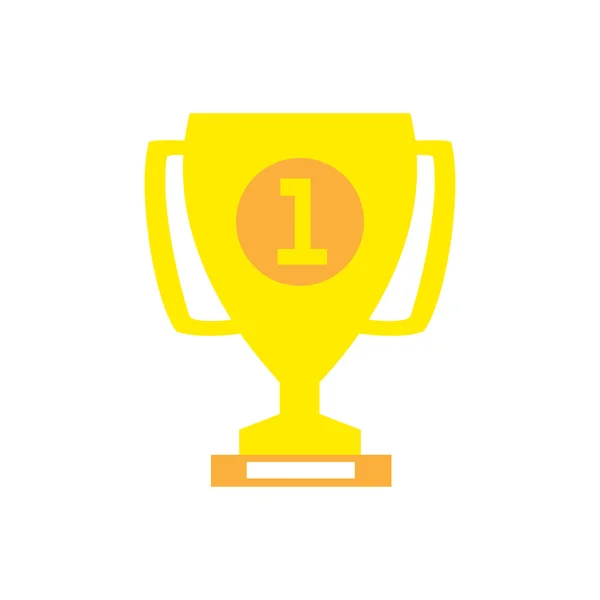 Trophy Cup Flat Icon Vector — Stock Vector