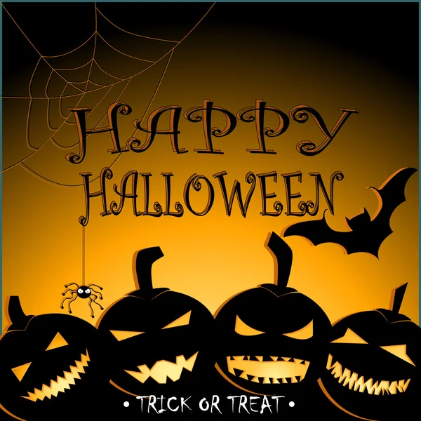 Halloween Party Design vector, con calabazas y lugar para el texto — Vector de stock