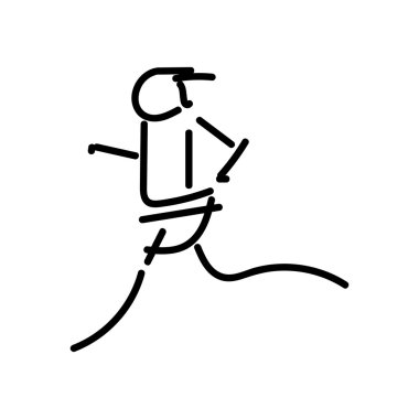 Çalışan adam. Soyut. Vektör çizim.