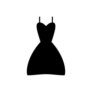 Kadınlar siyah simge elbise. Vektör çizim