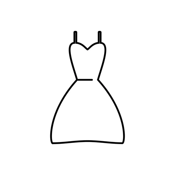 Frauen schwarze Kleid Ikone. Vektorillustration — Stockvektor