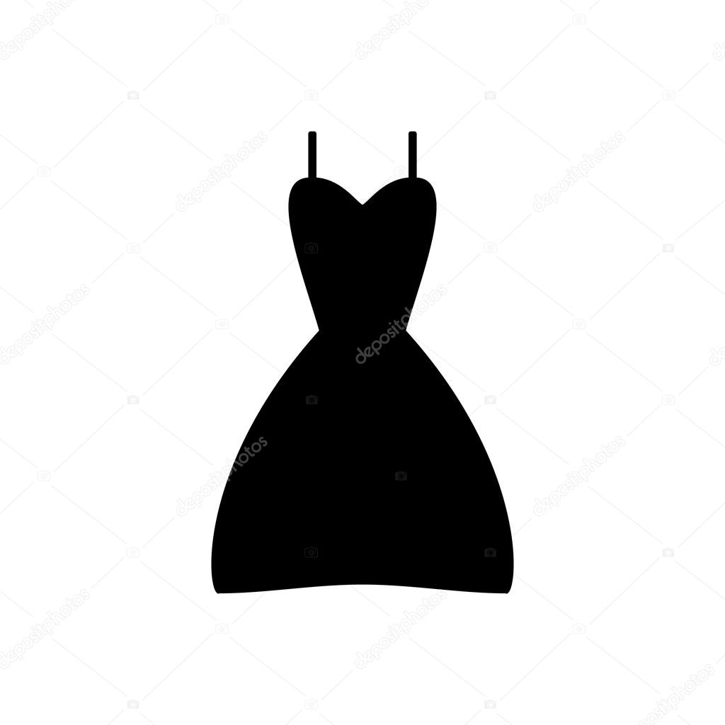 Women black dress icon. Vector illustration