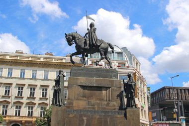 Prague, Çek Cumhuriyeti - 19 Haziran 2016: anıt St. Wenceslas ben