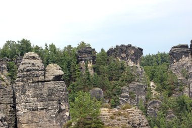 Sakson İsviçre dağ görünümü Park Bastei