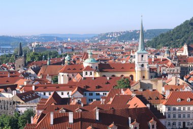 Gözlem güverte Prag rooftops görünümünden
