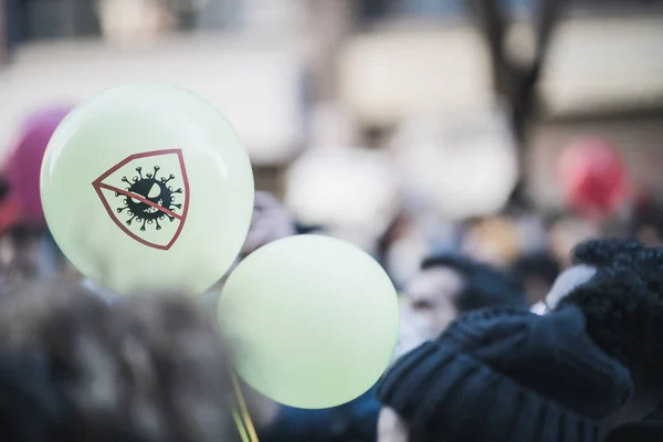 Spanje Palma Mallorca Januari 2021 Mensen Demonstreren Straat Tegen Nieuwe — Stockfoto