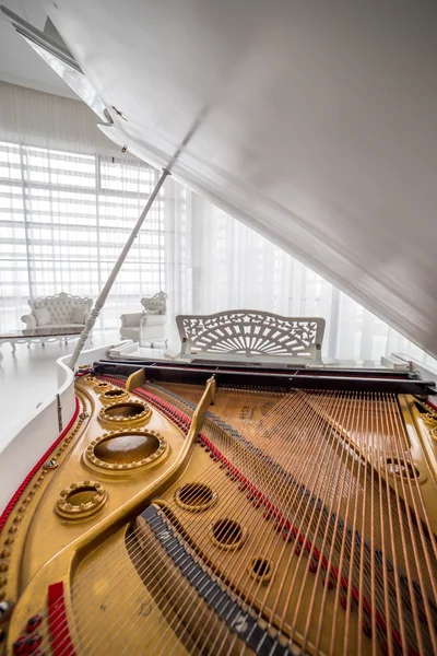 Grand piano inside view Royalty Free Stock Photos