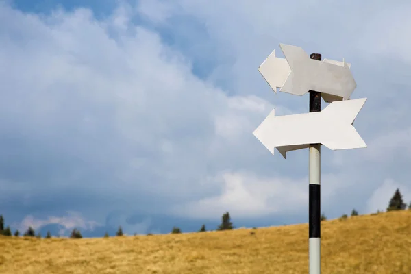 Signposts in the mountains Stock Picture