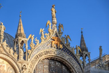 Piazza san marco ile campanile, basilika san marco ve doge Sarayı. Venedik, İtalya