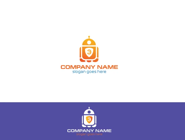 Robot logo düz stil