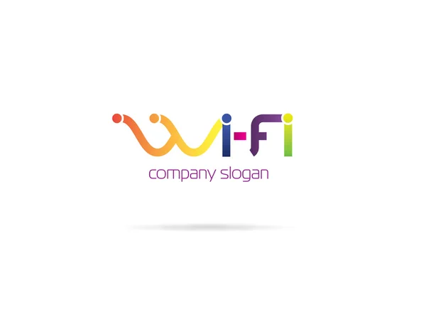 Wi-fi färg platt smart logotyp — Stock vektor