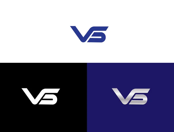 Bokstäverna Vs logo platta V S — Stock vektor