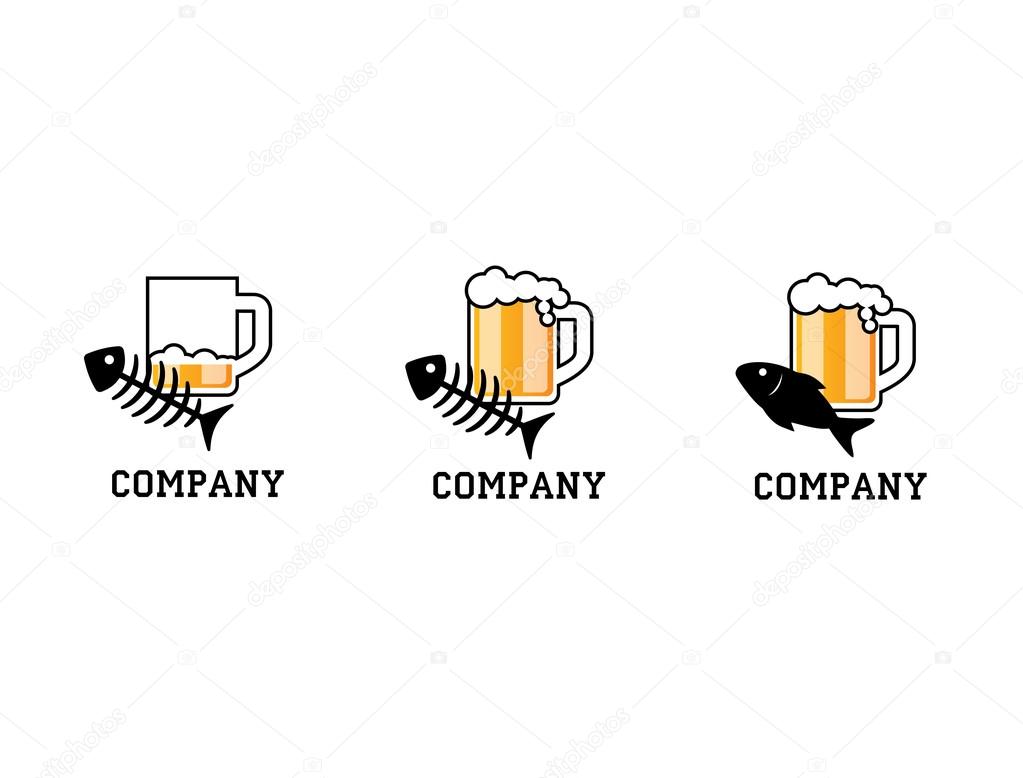 Beer fish logo flat — Stock Vector © plustudio 115110734