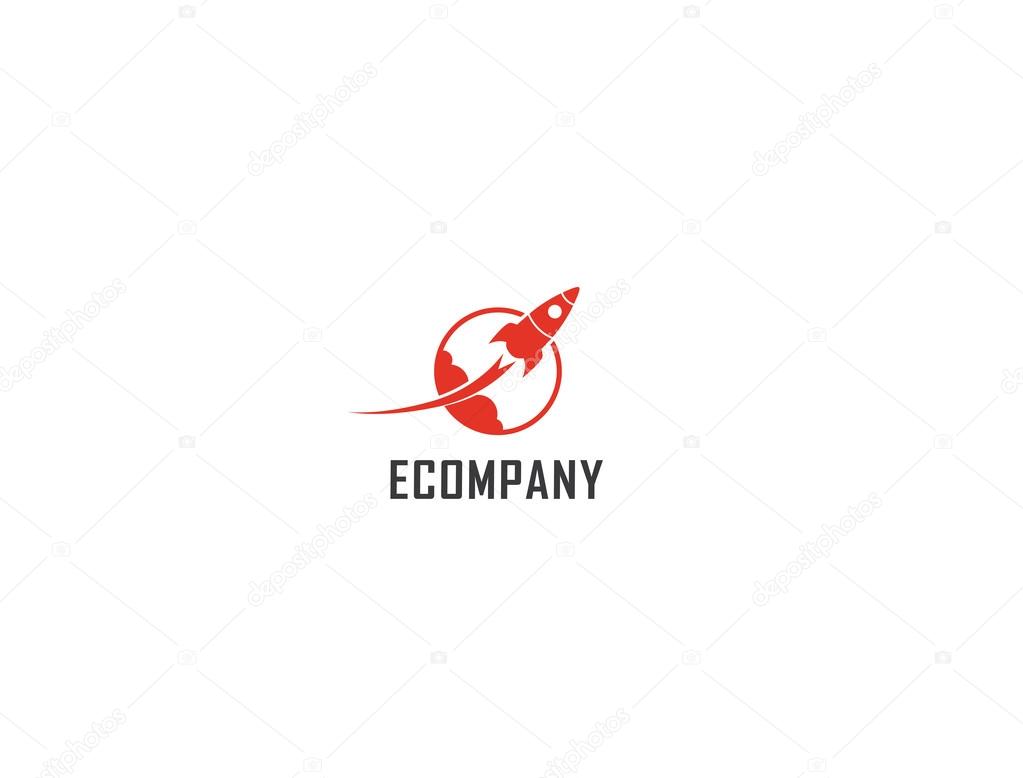 Circle rocket flat logo