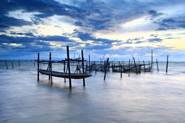 Way of life in the fishing village of Koh Yo, fish farming in cages and local fishing in Songkhla, Thailand