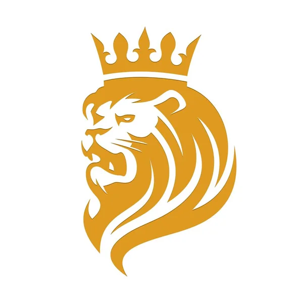 EPS8 vektöründe beyaz arka planda kızgın aslan tacında
