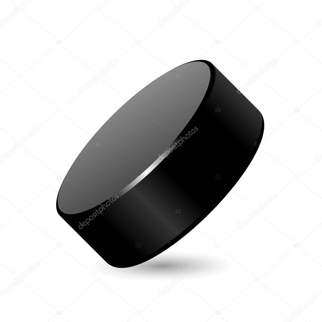 Hockey puck on white background in vector EPS10