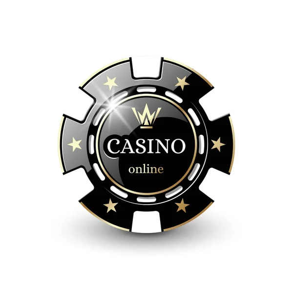 Black Chip Casino Logo White Background Vector Eps10 — Stock Vector