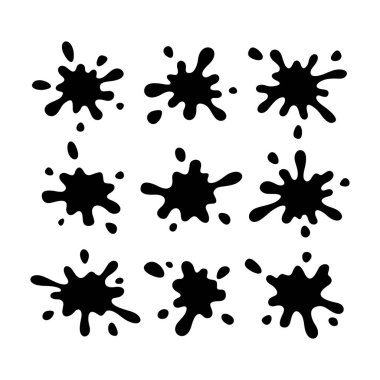 EPS 8 vektöründe beyaz arkaplan üzerine lekeler ayarlandı