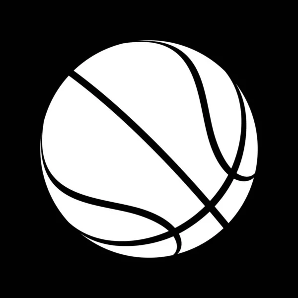 Símbolo Pelota Baloncesto Sobre Fondo Negro Vector Eps — Archivo Imágenes Vectoriales