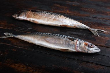 İki uskumru ahşap masada..