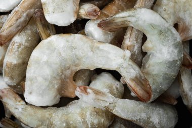 Kaplan karidesleri ya da Asya kaplan karidesleri üzerindeki donmuş kabuk.